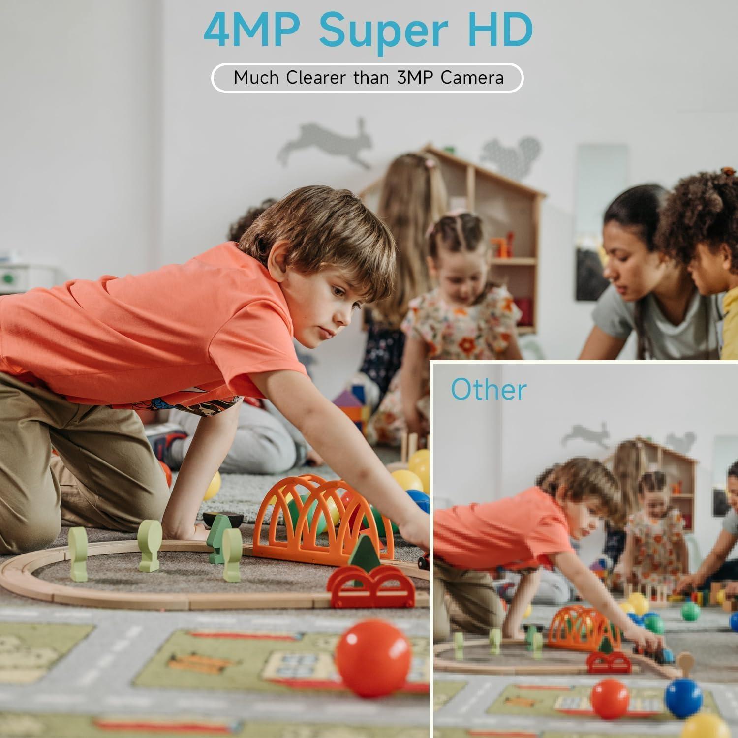 Cámaras de Seguridad Interior Rraycom T1, 4MP, Wifi, 2 Unidades