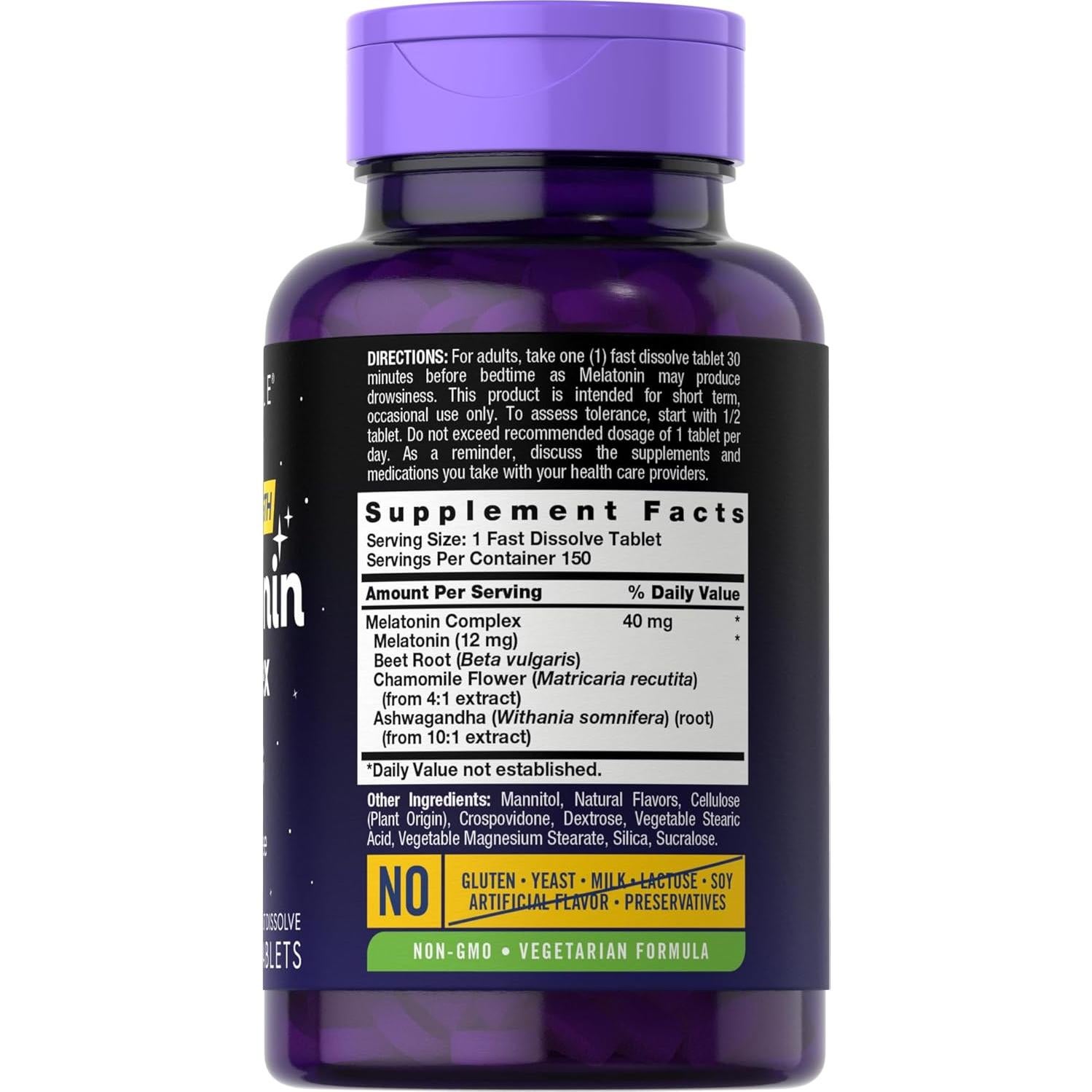 Complejo de Melatonina Carlyle 40mg con Ashwagandha 150 Tabletas