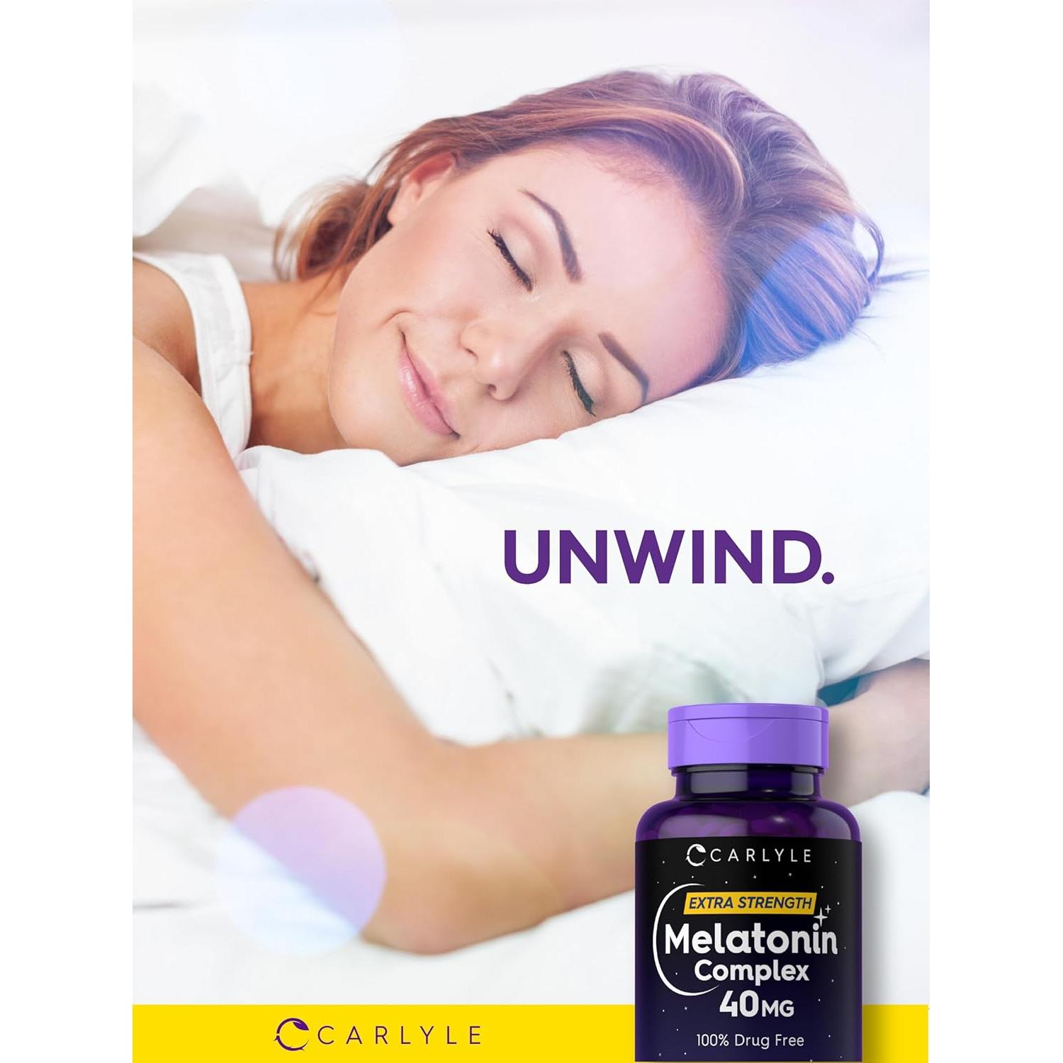 Complejo de Melatonina Carlyle 40mg con Ashwagandha 150 Tabletas