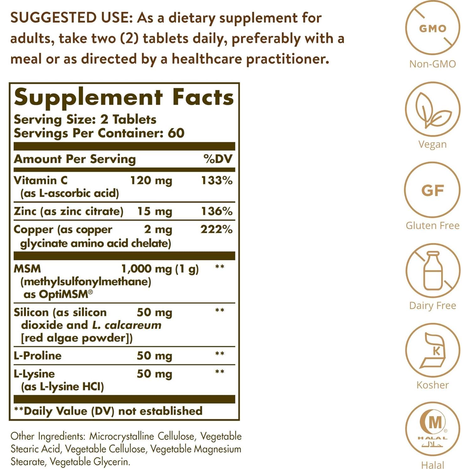 Solgar Piel, Uñas y Cabello 120 Tabletas - Apoyo Colágeno