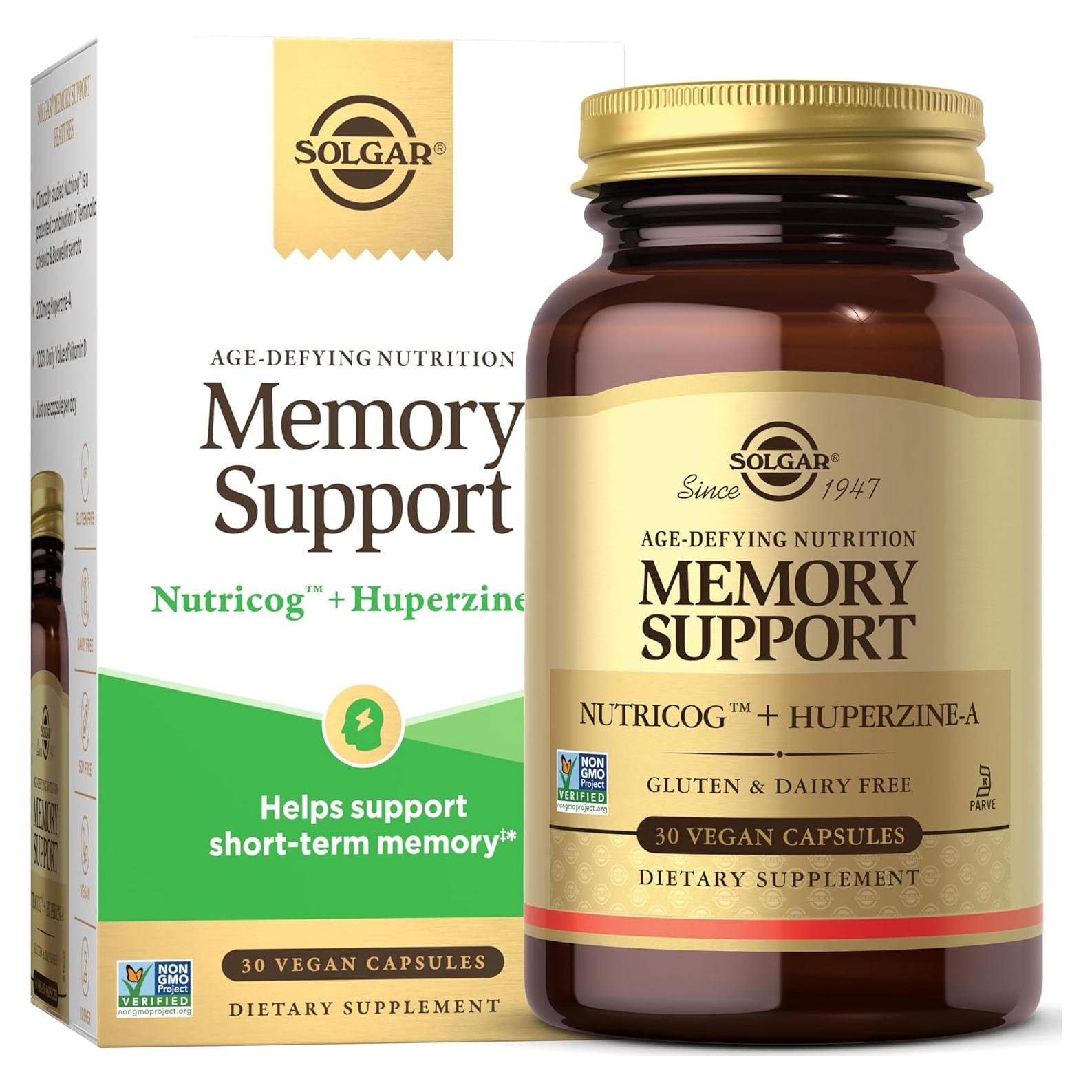 Suplemento Nootrópico Solgar para Memoria y Enfoque 30 Cápsulas