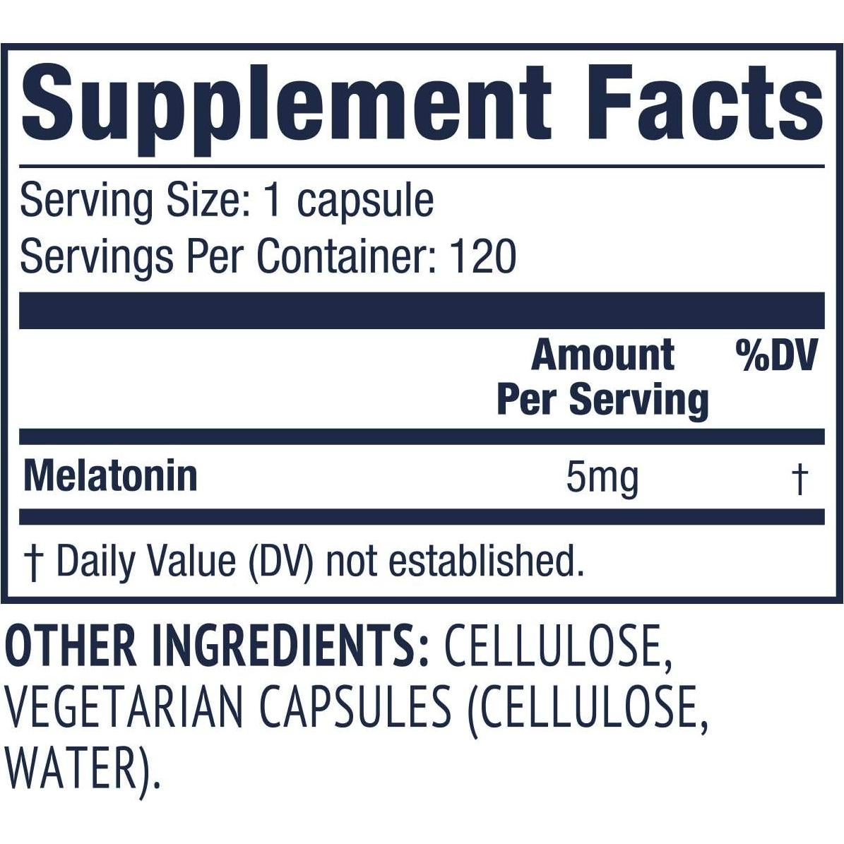 Melatonina Vimergy 5mg - Suplemento Vegano para Dormir 120 Cápsulas