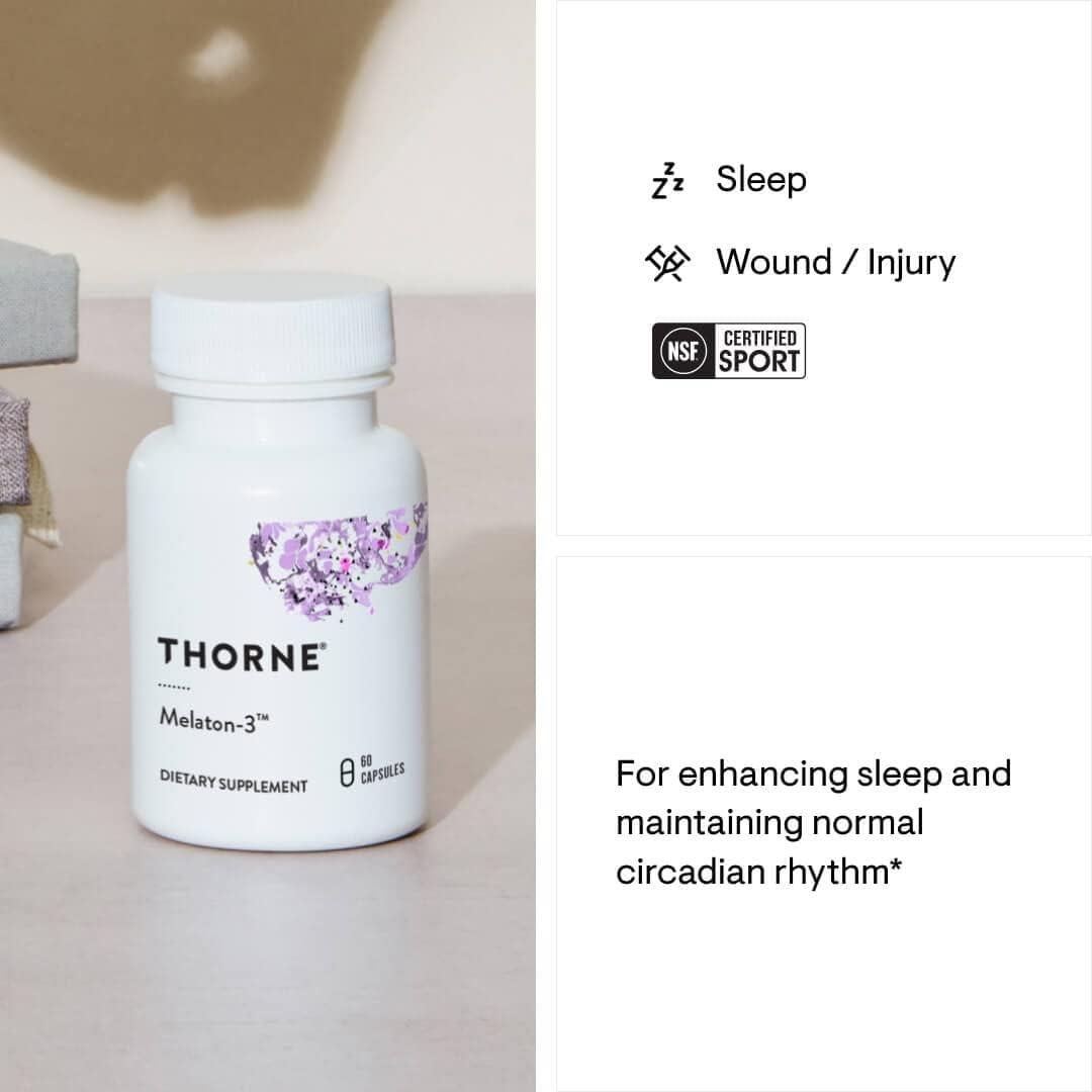 Melatonina Thorne 3mg - Sueño Reparador 60 Cápsulas