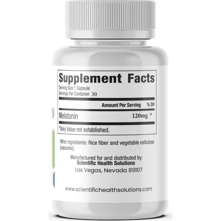 Melatonina 120mg Vegana en Cápsulas - Soluciones de Salud Científica