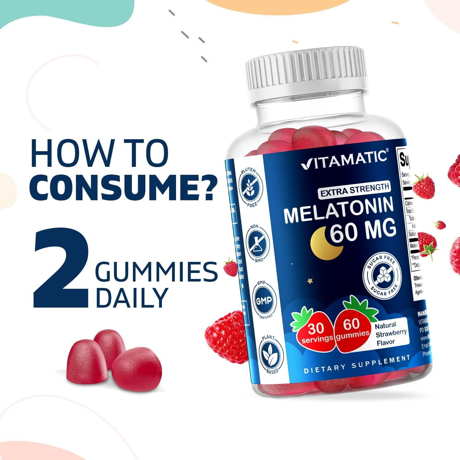 Gominolas de Melatonina Vitamatic 60 mg - 60 Unidades Vegetarianas