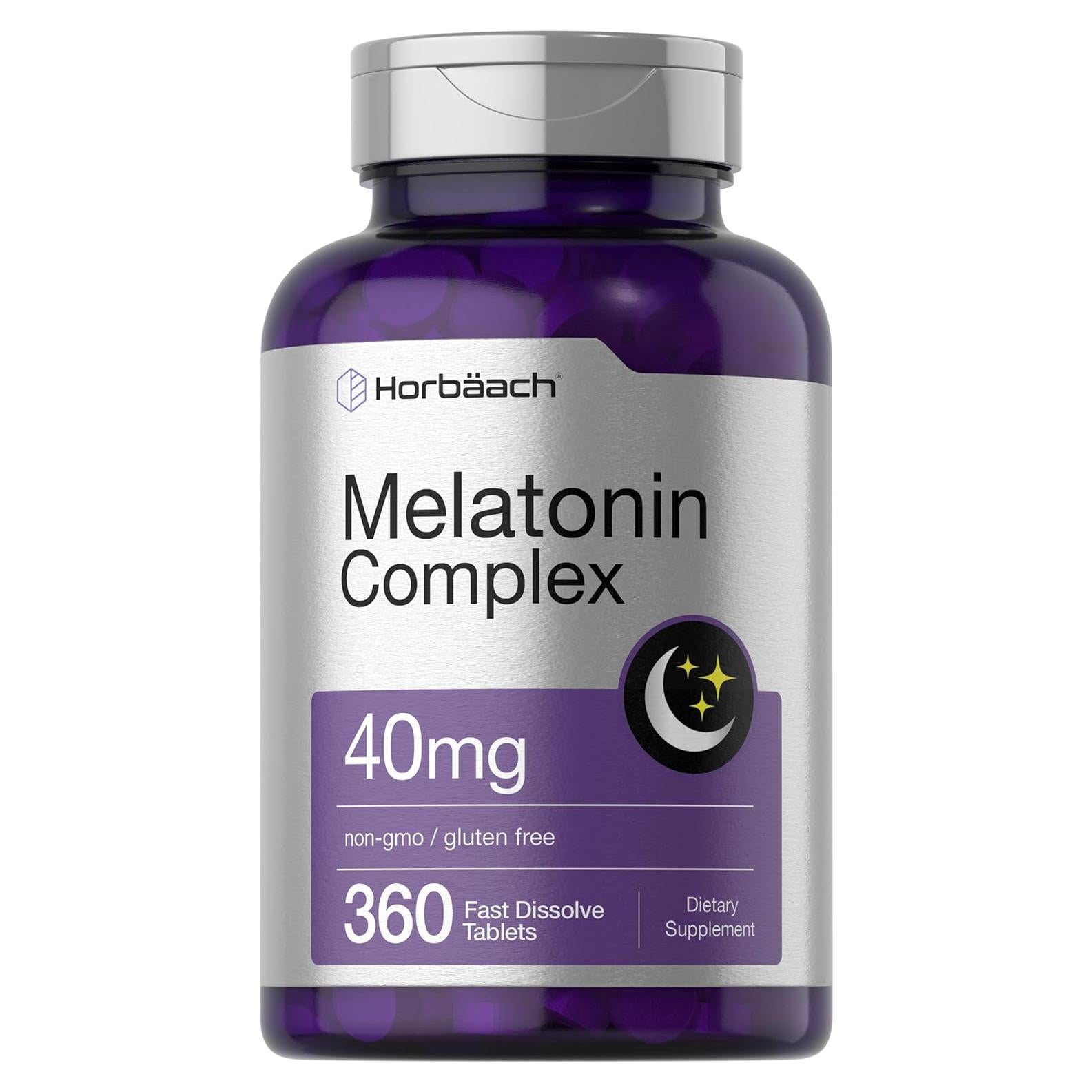 Suplemento de Melatonina Horbäach 40mg - 360 Tabletas Rápidas