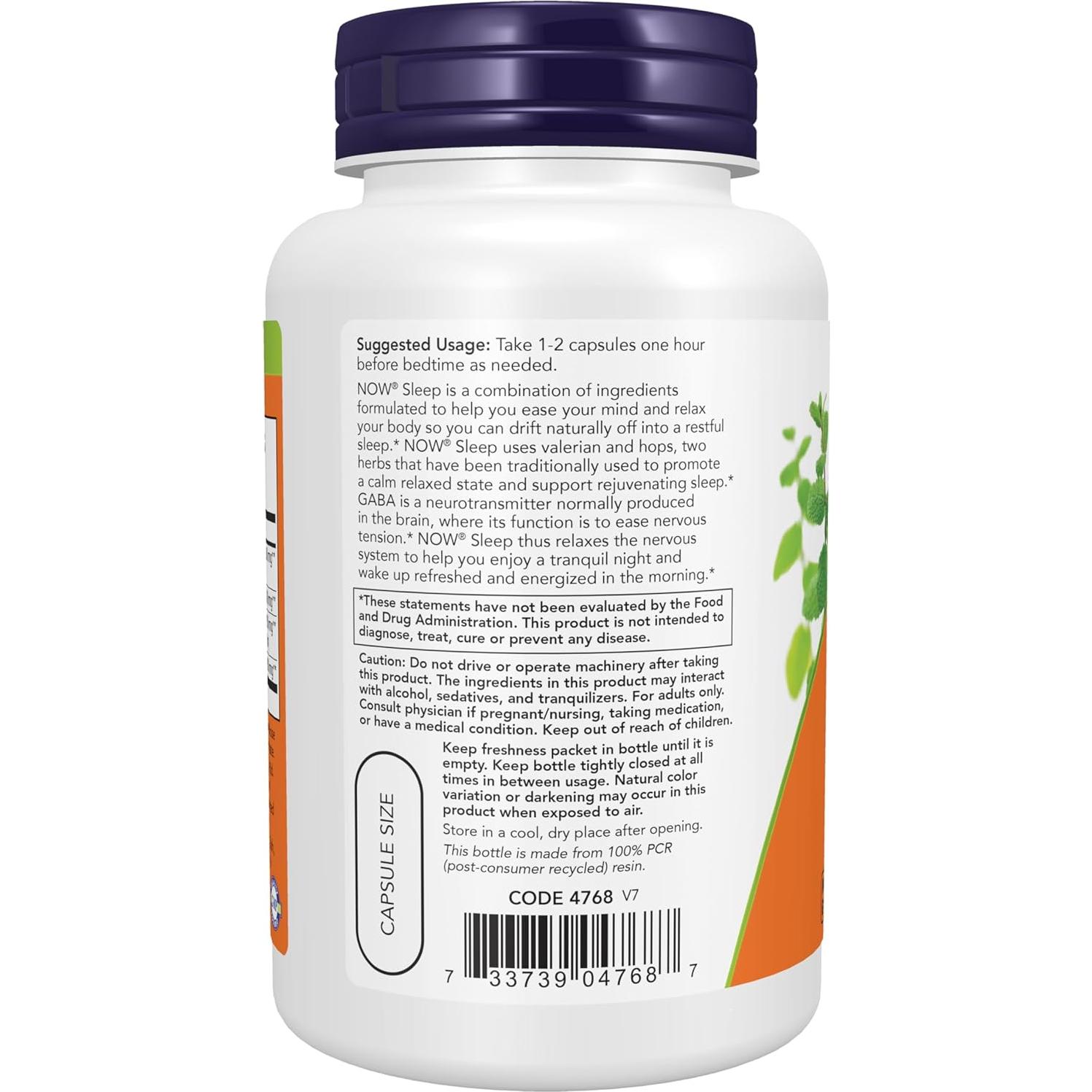 Suplemento Natural Sueño Now Foods - 90 Cápsulas Vegetarianas