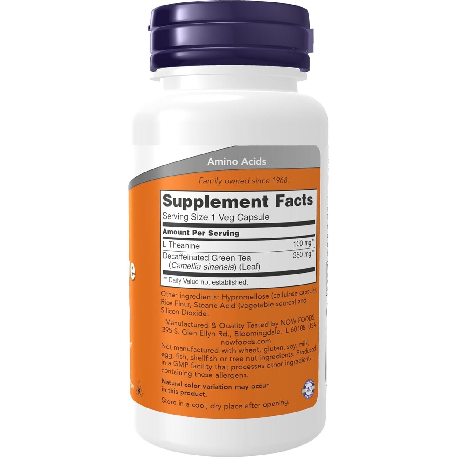 Supplements, L-Theanine 100 mg with Decaf Green Tea, Stress Management*, 90 Veg Capsules