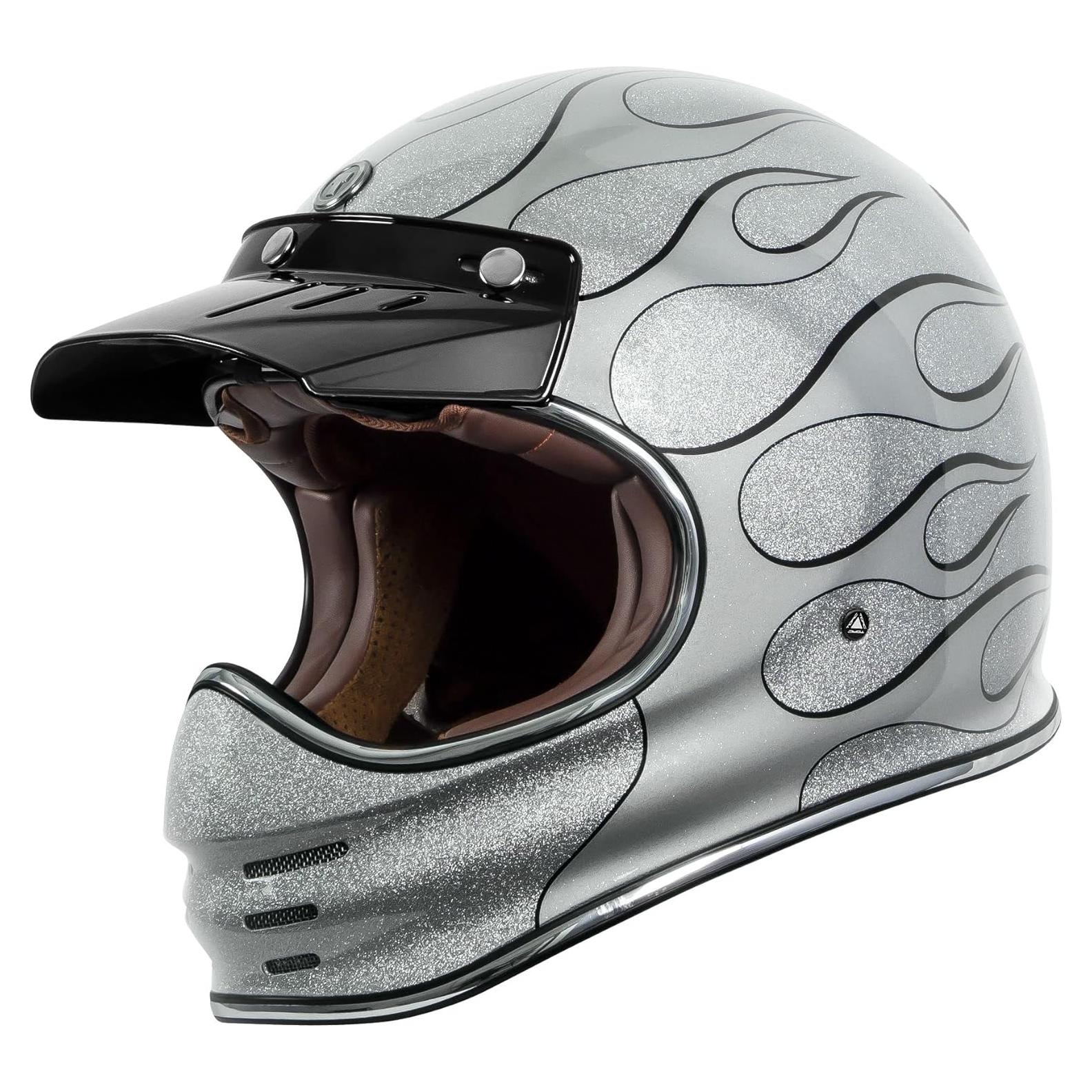 Casco Integral TORC T3 Plata Megaflake Mediano DOT ECE