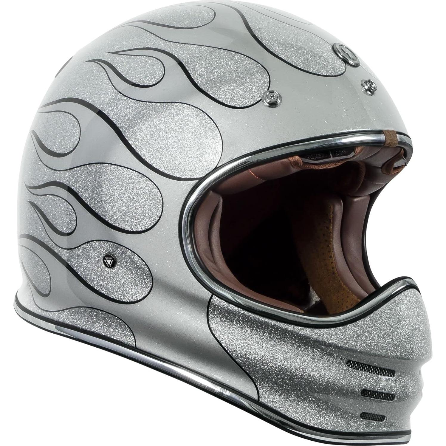 Casco Integral TORC T3 Plata Megaflake Mediano DOT ECE