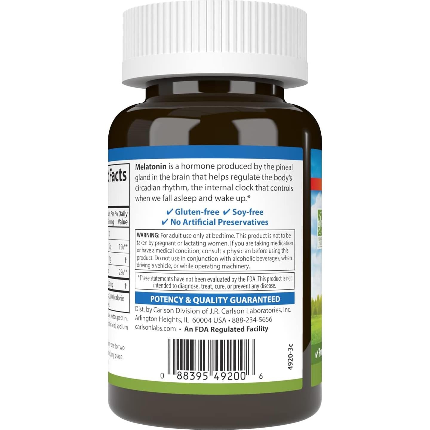 Gominolas de Melatonina Carlson 2.5 mg Sabor Fresa 60 Unidades