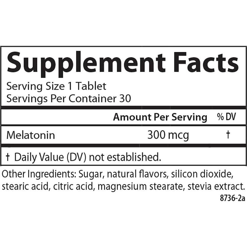 Melatonina Carlson 300 mcg 30 Tabletas Masticables Sabor Fresa-Limón