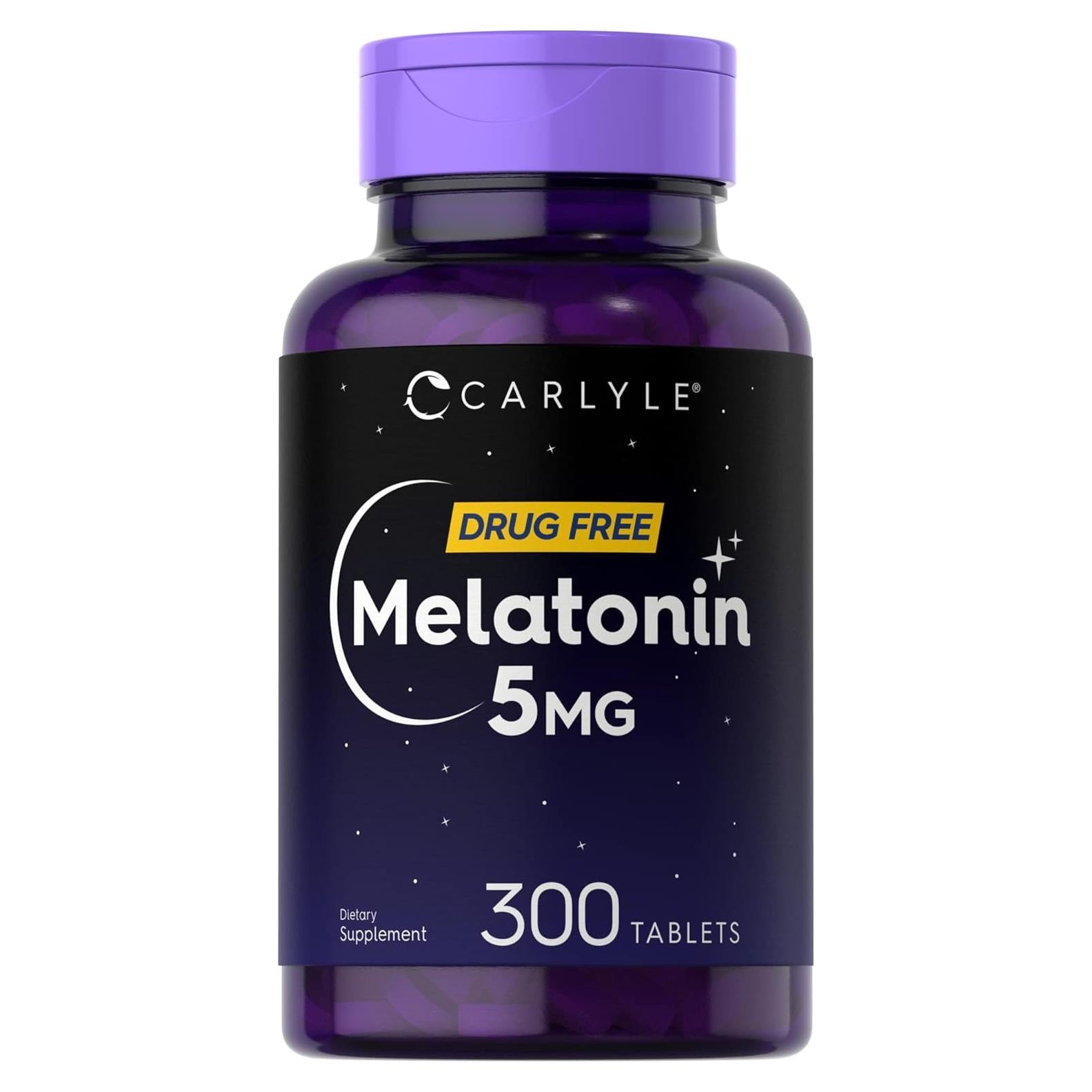 Melatonina 5mg Carlyle | 300 Tabletas Vegetarianas | Libre de Gluten