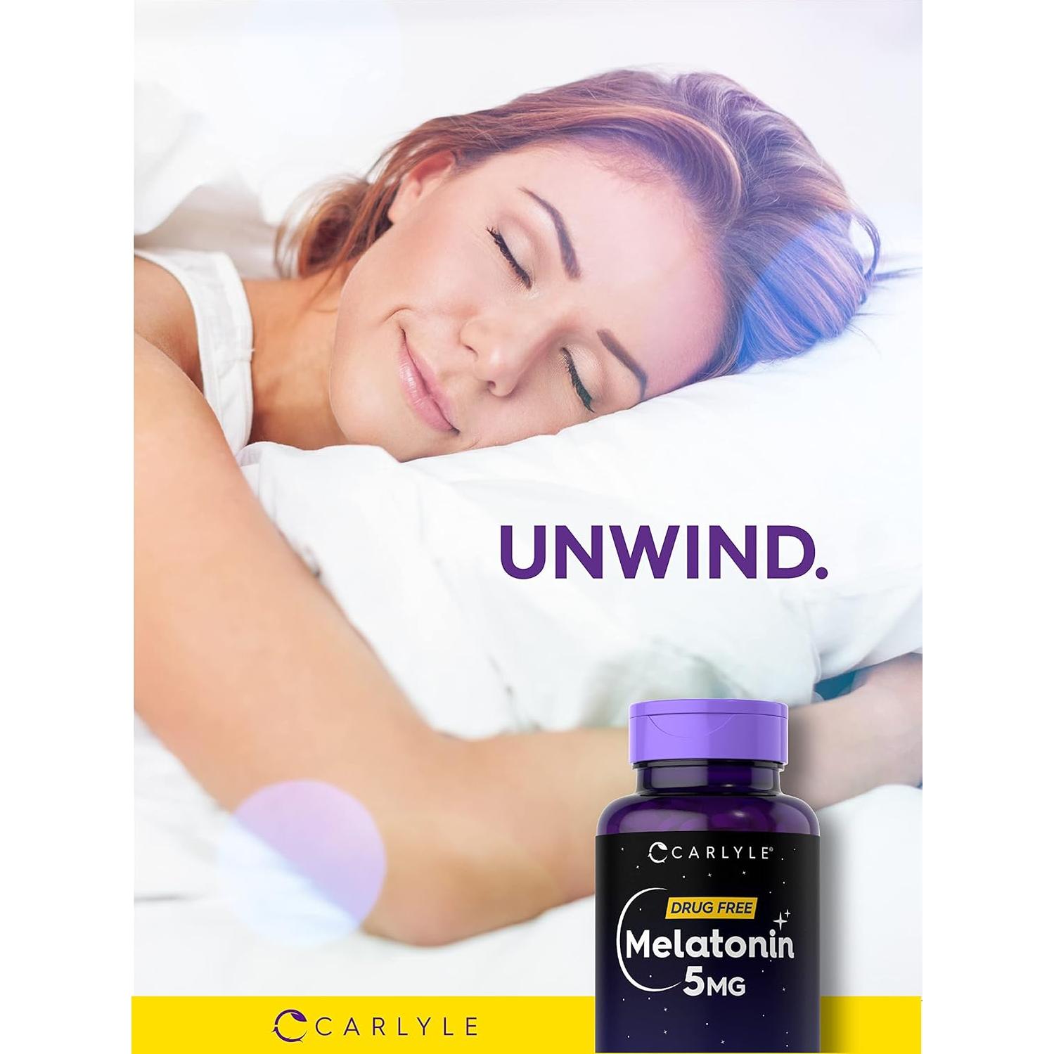 Melatonina 5mg Carlyle | 300 Tabletas Vegetarianas | Libre de Gluten