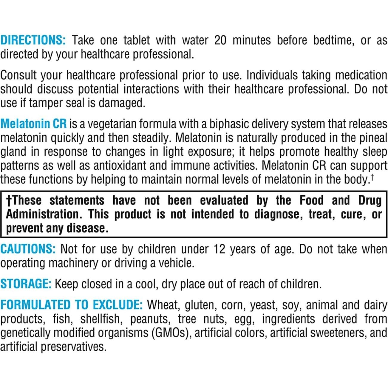 Melatonina CR Xymogen 5mg con Vitamina B6 - 90 Tabletas
