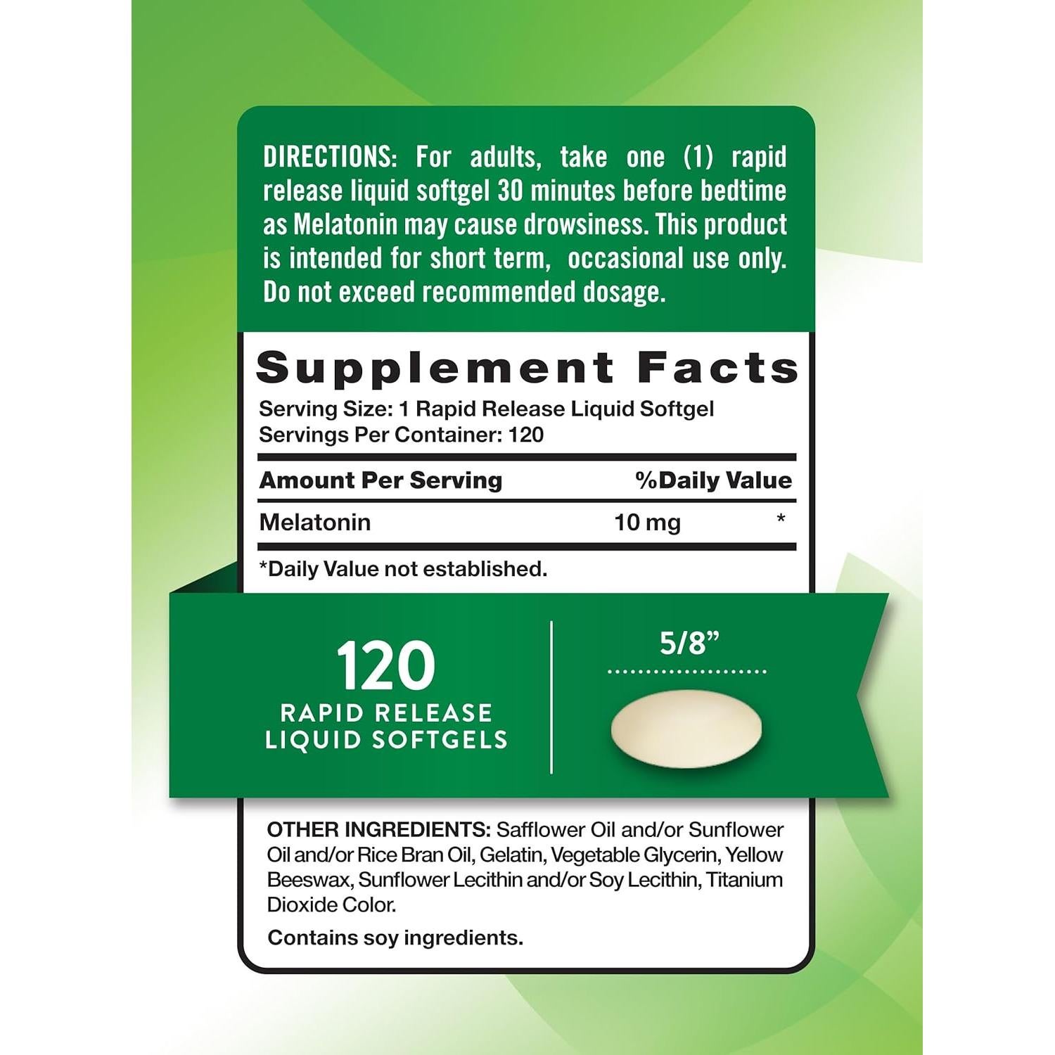 Melatonina 10mg La Verdad de la Naturaleza - 120 Cápsulas Blandas