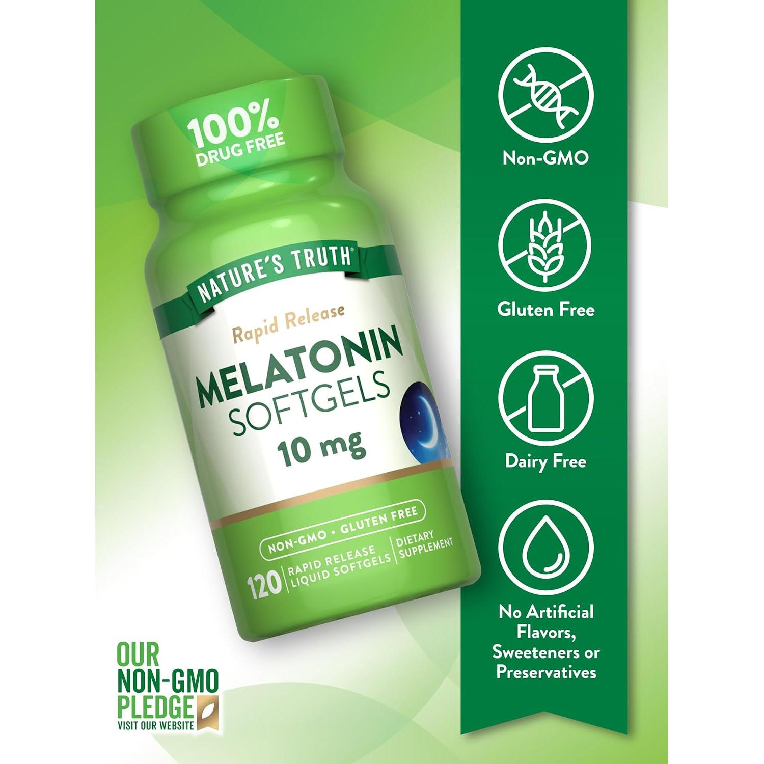 Melatonina 10mg La Verdad de la Naturaleza - 120 Cápsulas Blandas