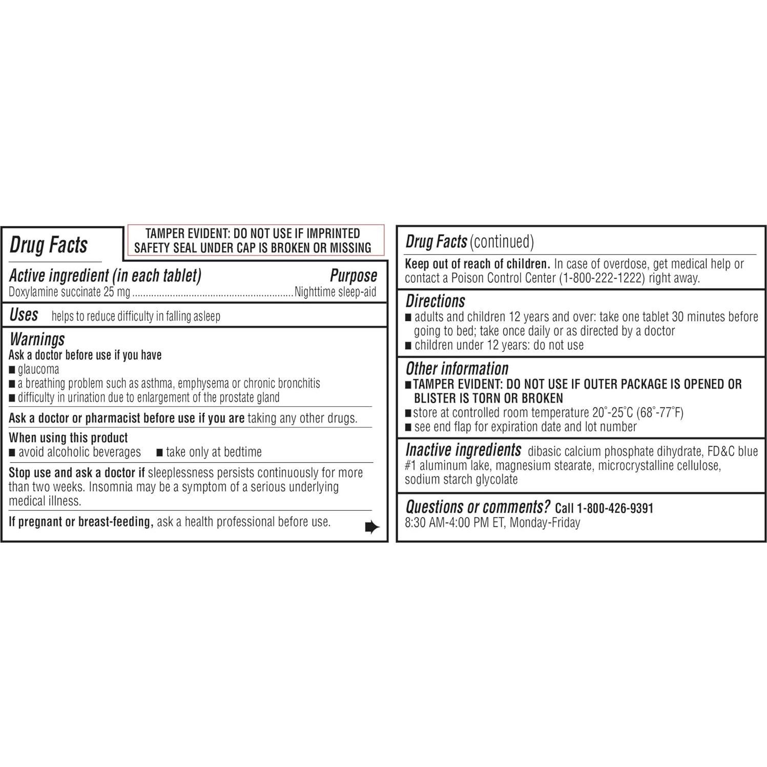 Tabletas para Dormir Kirkland Signature Doxilamina 25mg - 192 Unidades