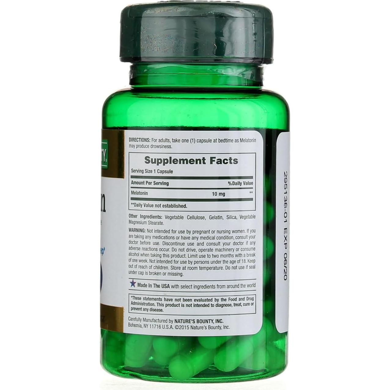 Cápsulas de Melatonina Nature's Bounty 10mg 60 Unidades