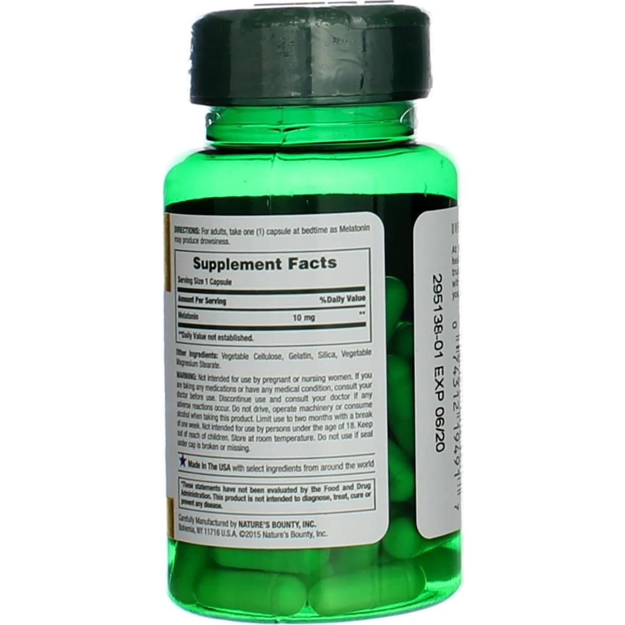 Cápsulas de Melatonina Nature's Bounty 10mg 60 Unidades