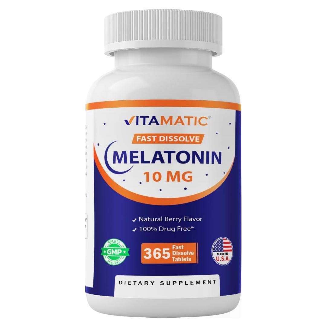Tabletas de Melatonina Vitamatic 10 mg Sabor Baya - 365 Unidades