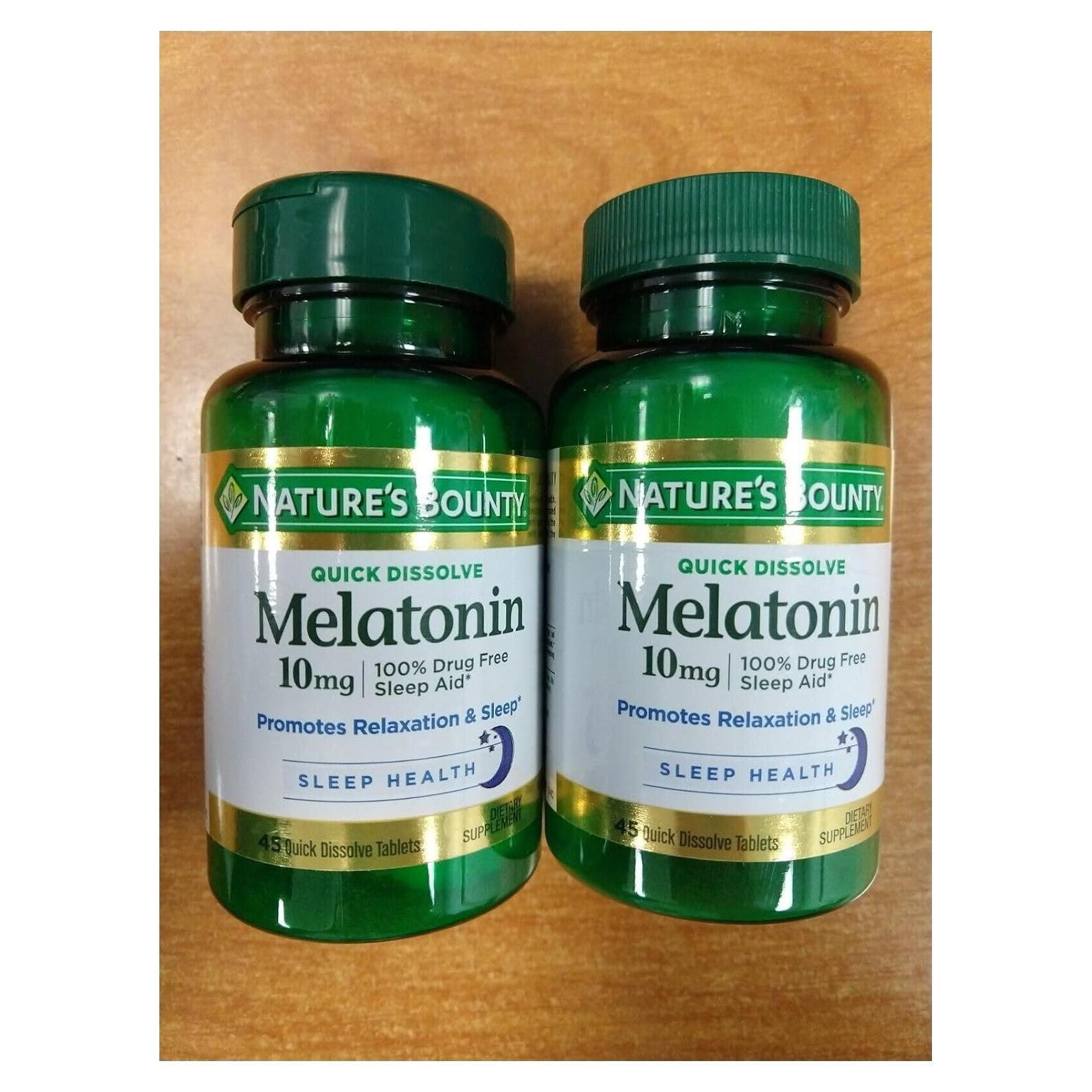Melatonina Nature's Bounty 10 mg Tabletas Rápidas 45 unidades