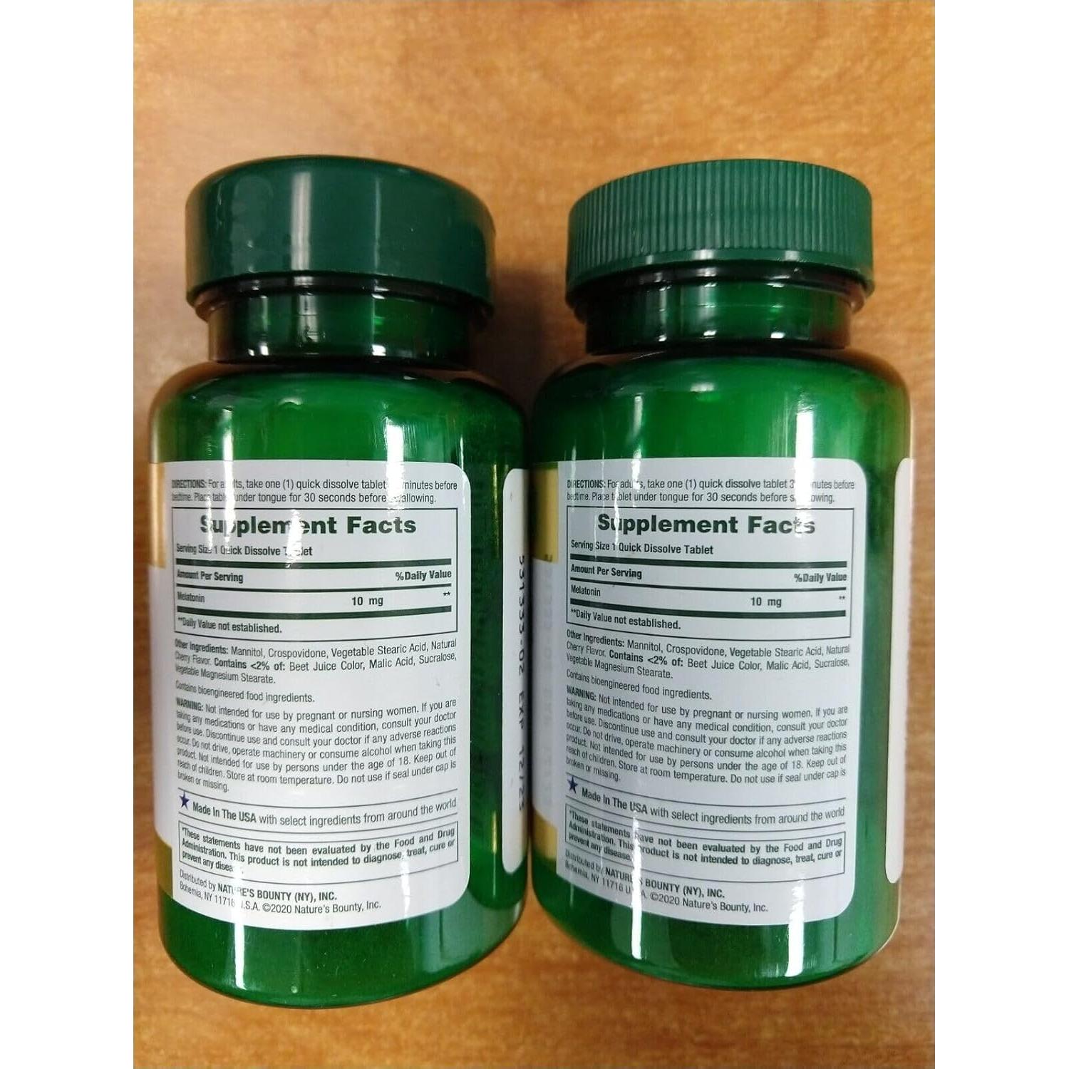 Melatonina Nature's Bounty 10 mg Tabletas Rápidas 45 unidades