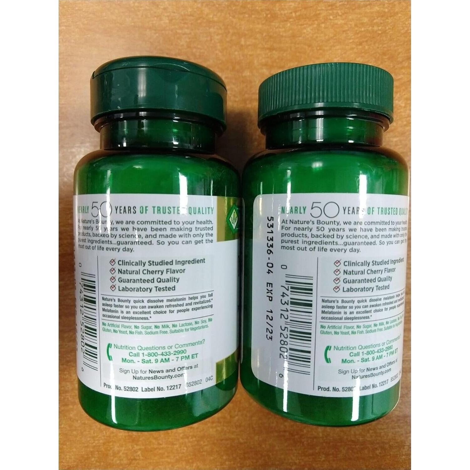 Melatonina Nature's Bounty 10 mg Tabletas Rápidas 45 unidades