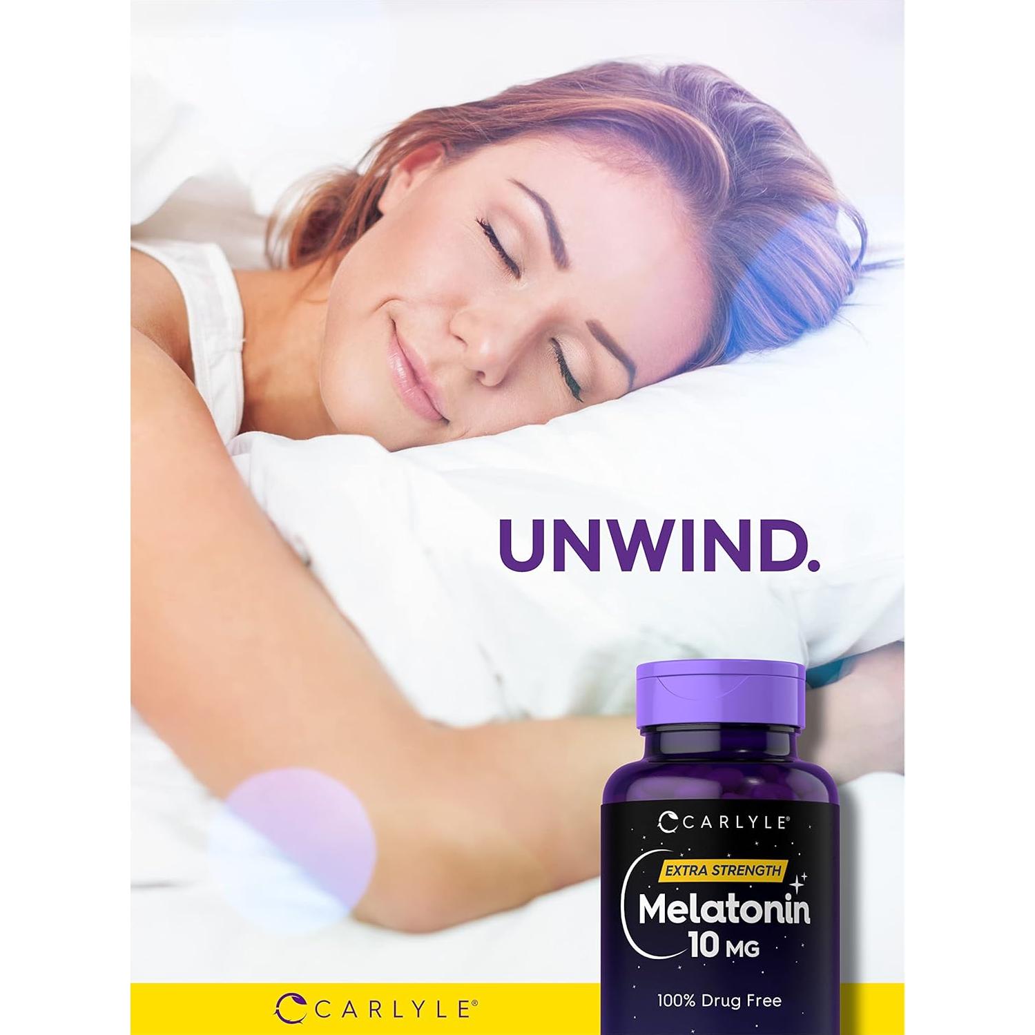 Melatonina 10mg Carlyle 300 Softgels Sin Gluten y OGM