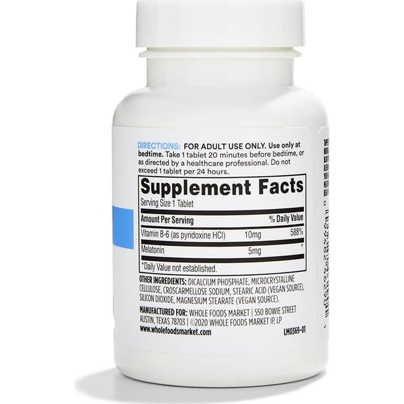 Melatonina 5mg 365 Whole Foods Market 60 Cápsulas