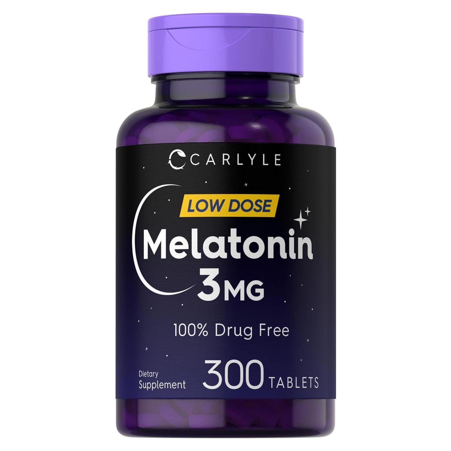 Melatonina 3mg Carlyle | 300 Tabletas Vegetarianas | Sin Gluten