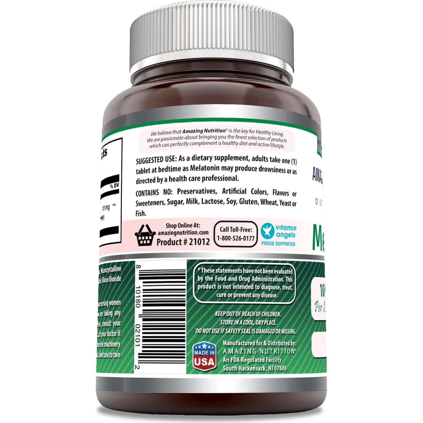 Suplemento de Melatonina 10 Mg Fórmulas Asombrosas 120 Tabletas