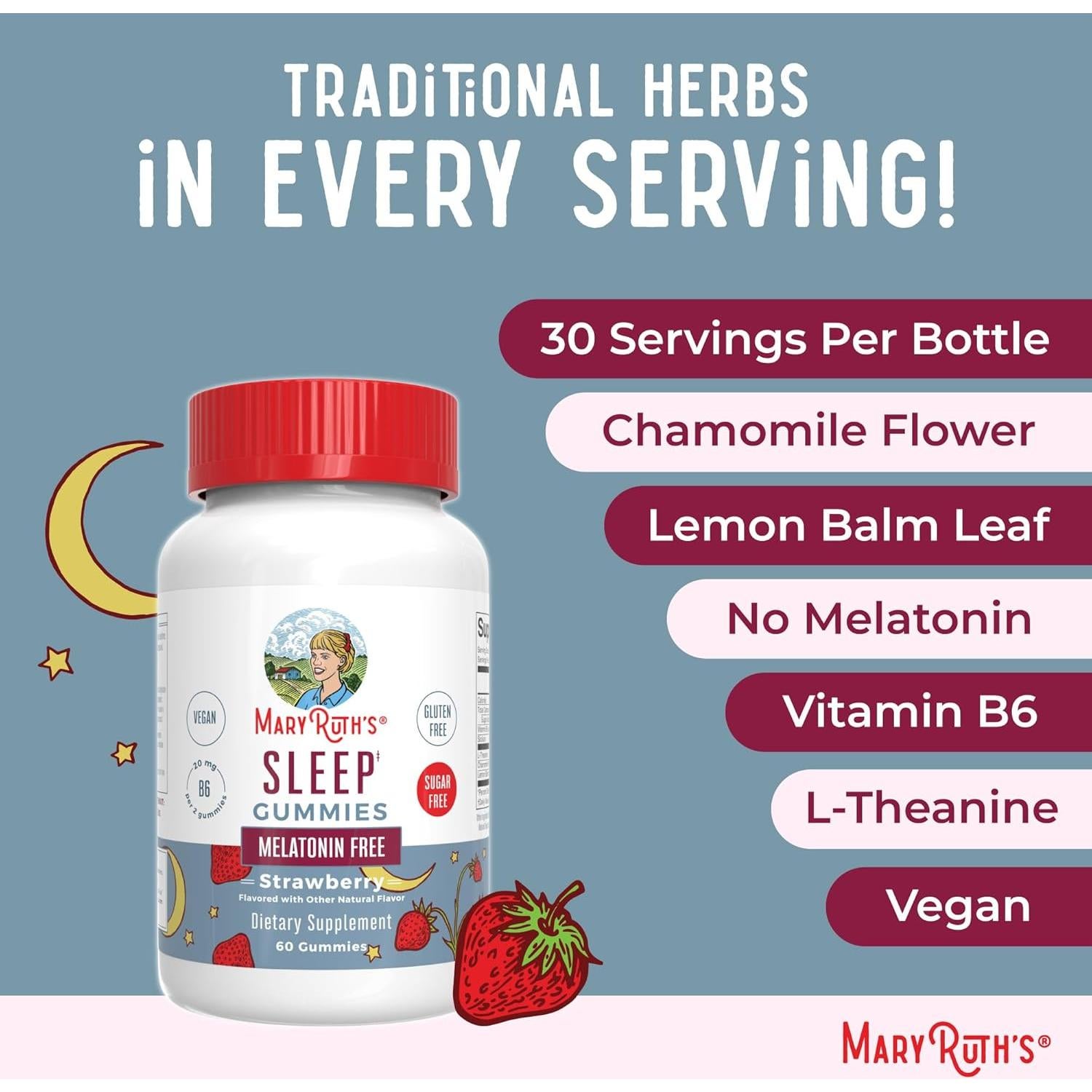 Gominolas para Dormir MaryRuth Sin Melatonina 60 Unidades