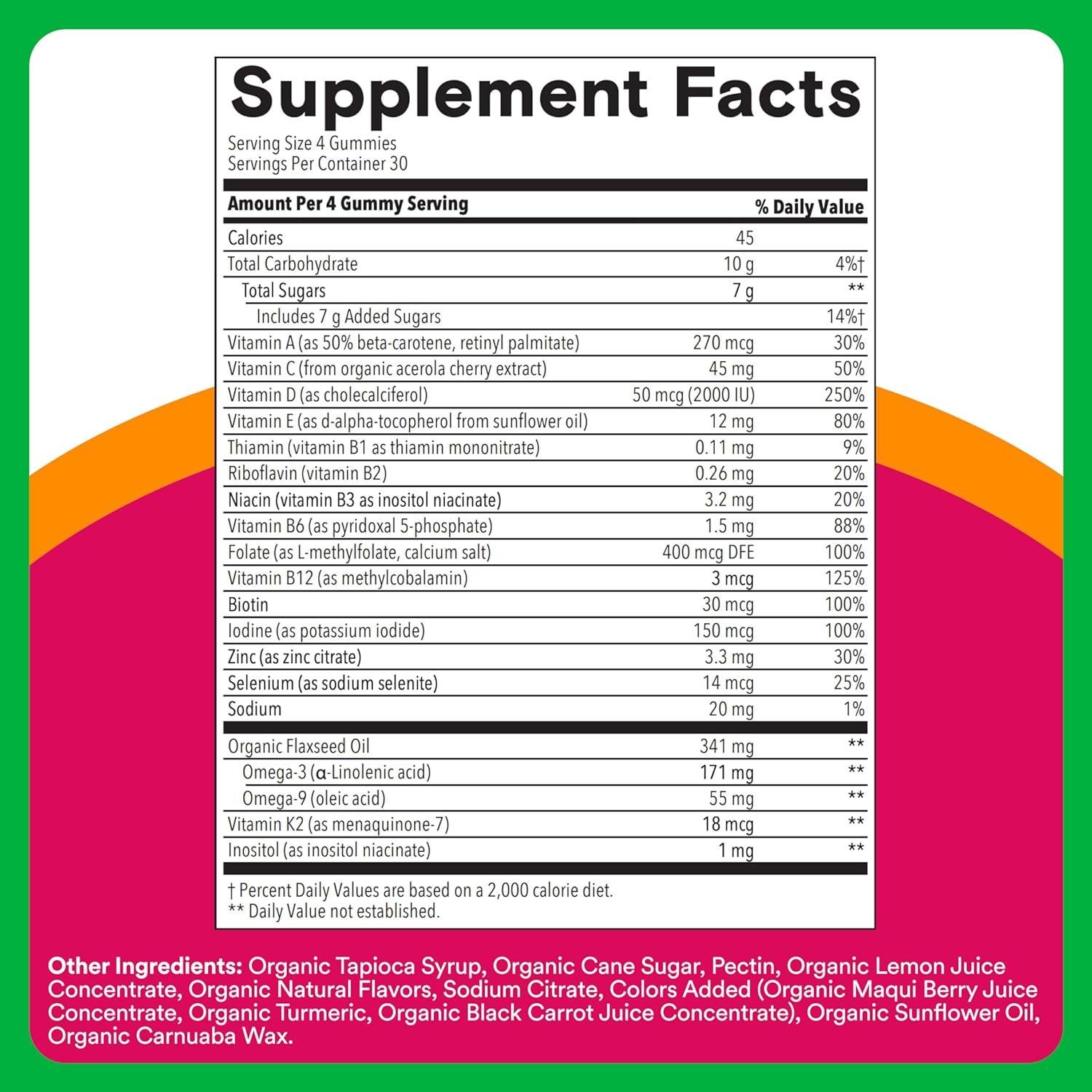 Gomas Multivitamínicas Orgánicas SmartyPants para Mujeres 120 Unidades