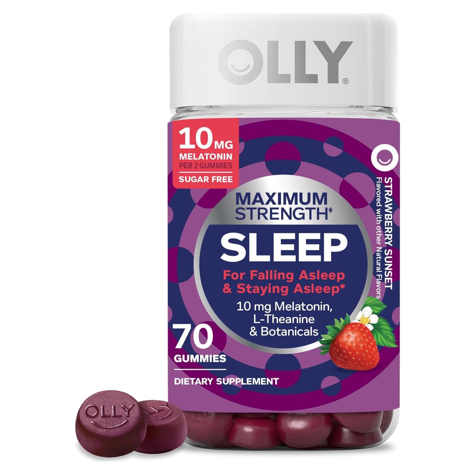 Gominolas para Sueño OLLY 10mg Melatonina Sin Azúcar 70 Conteo