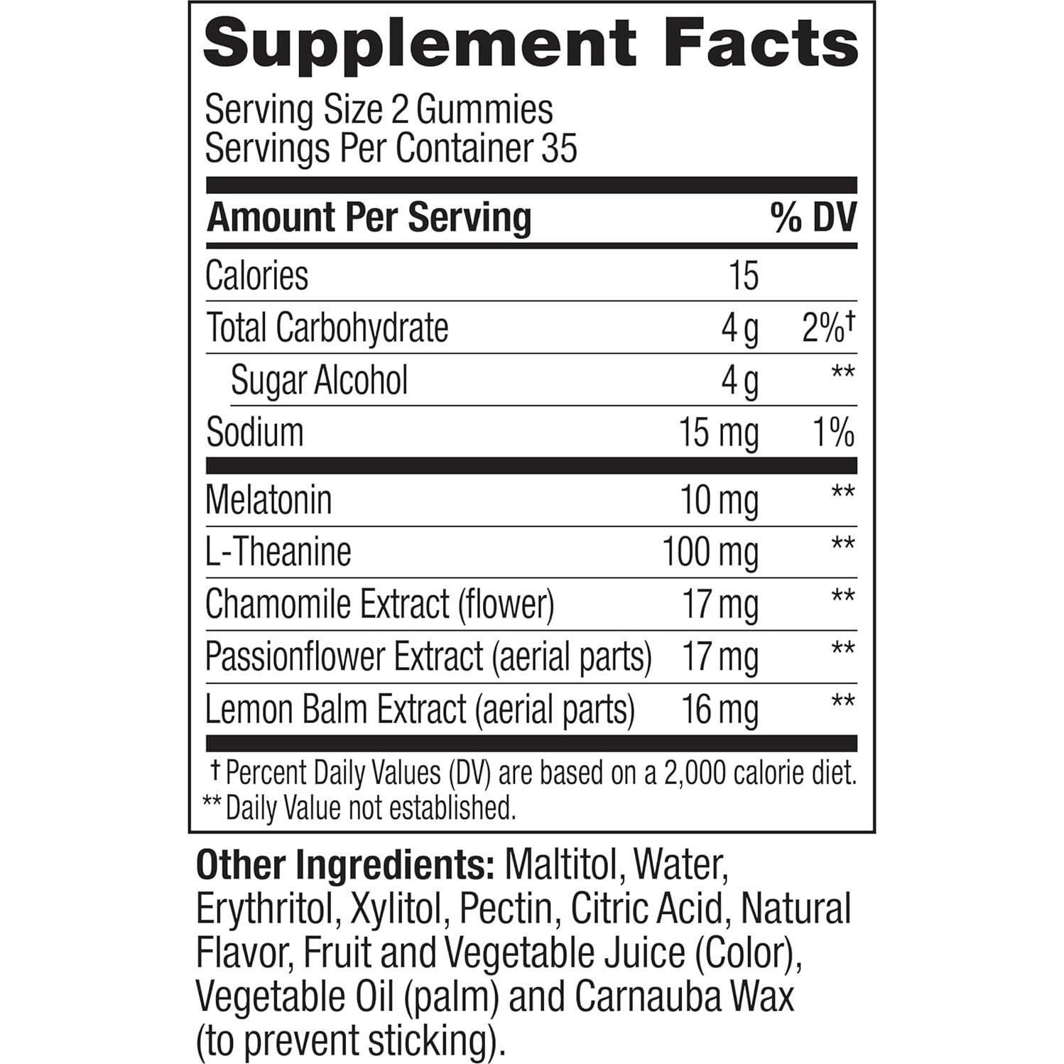 Gominolas para Sueño OLLY 10mg Melatonina Sin Azúcar 70 Conteo