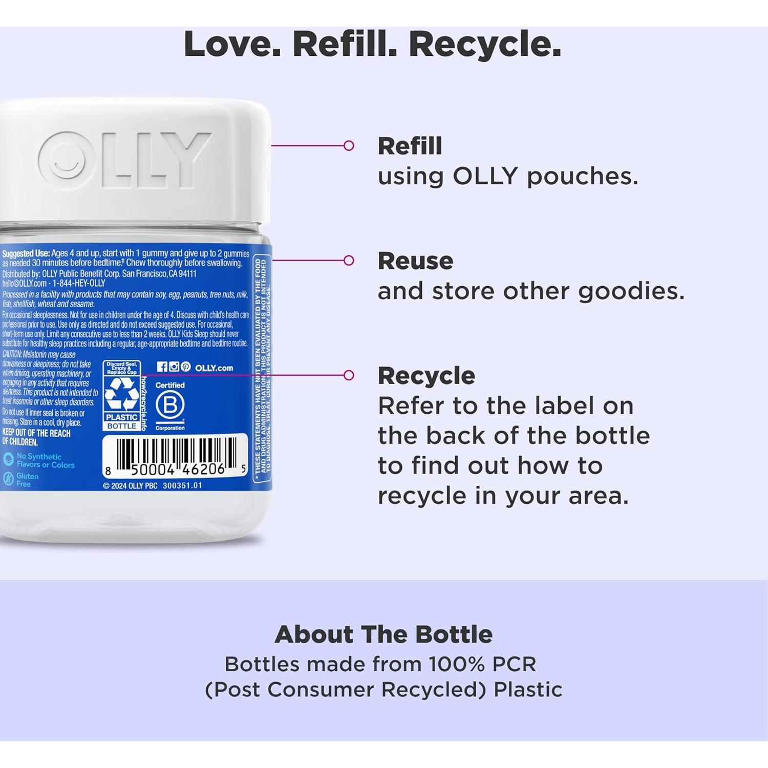 Gominolas OLLY para Dormir Niños 70 Conteo con Melatonina