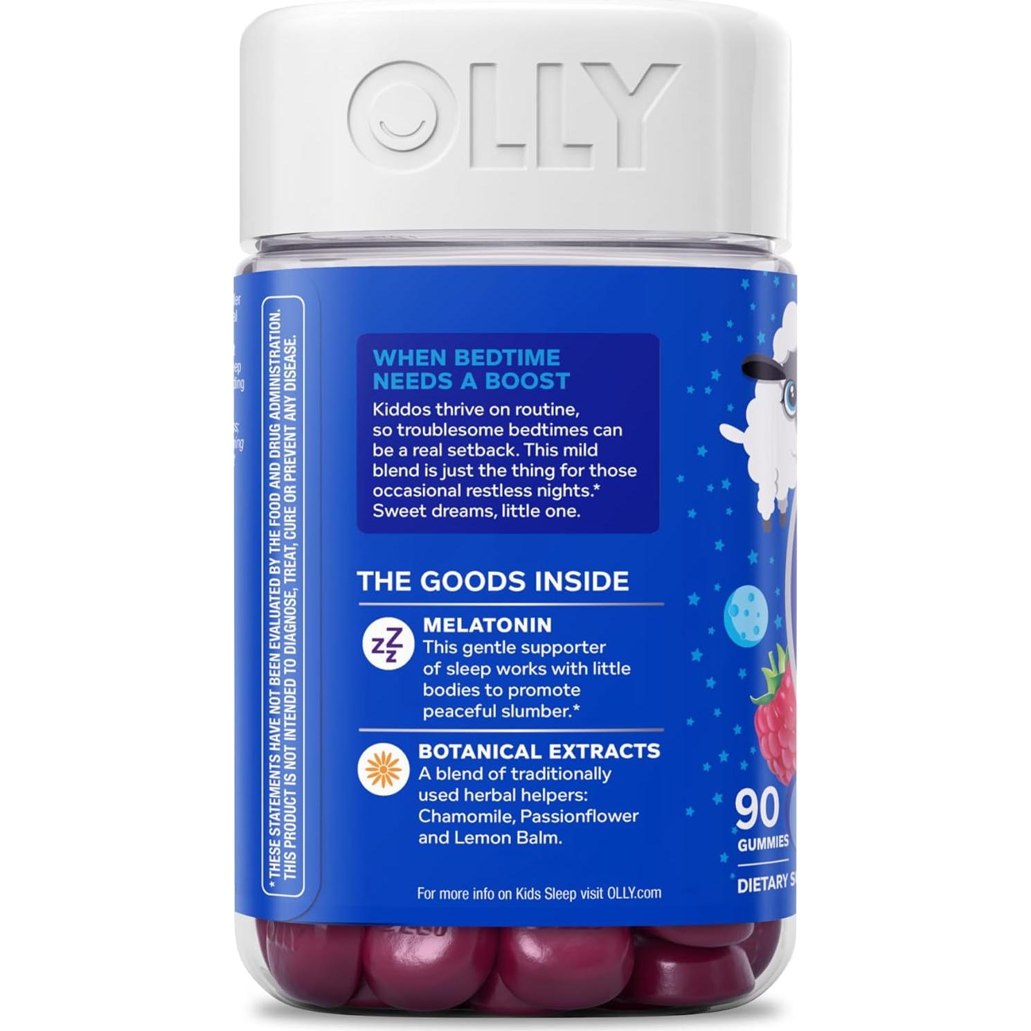 Gominolas OLLY para dormir niños 90 unidades 0.5mg melatonina