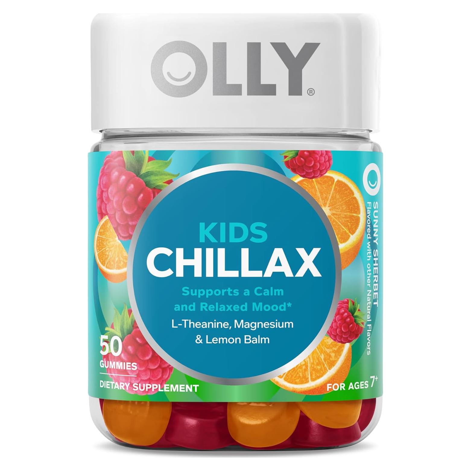 Gomitas OLLY Kids Chillax 50 Conteo - Sabor Sorbete, Magnesio