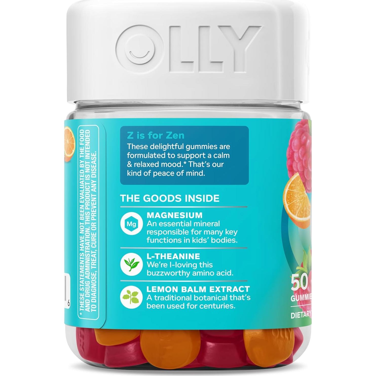 Gomitas OLLY Kids Chillax 50 Conteo - Sabor Sorbete, Magnesio