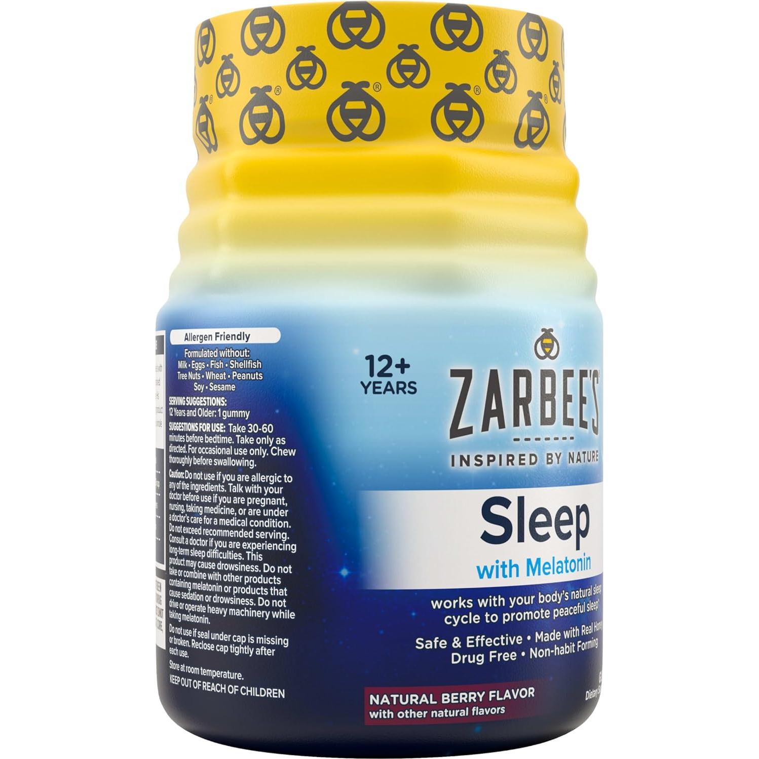 Gomitas de Melatonina Zarbee's 3mg para Dormir 60 Unidades