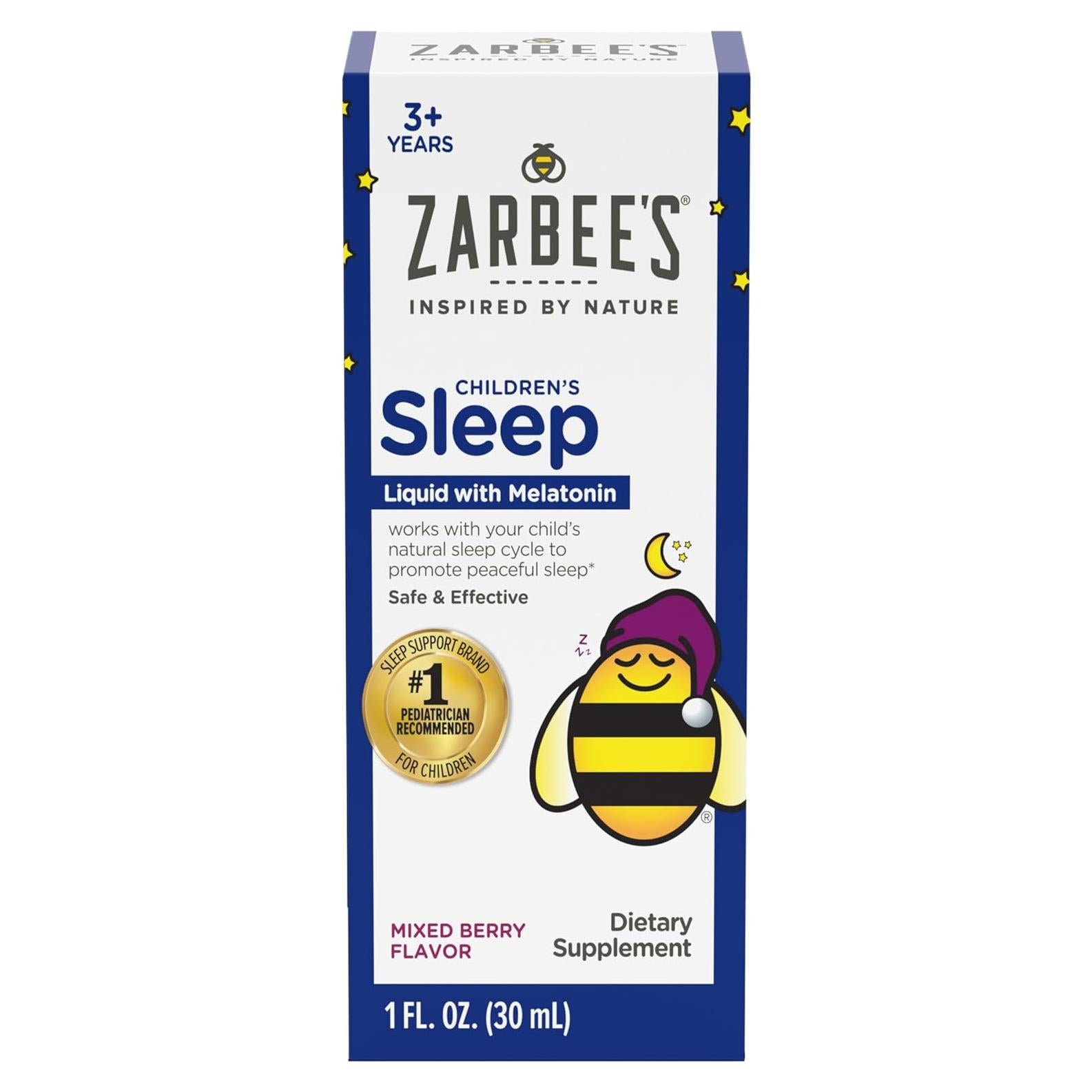 Suplemento Líquido para Sueño Niños Zarbee's 1mg Melatonina 29.57ml