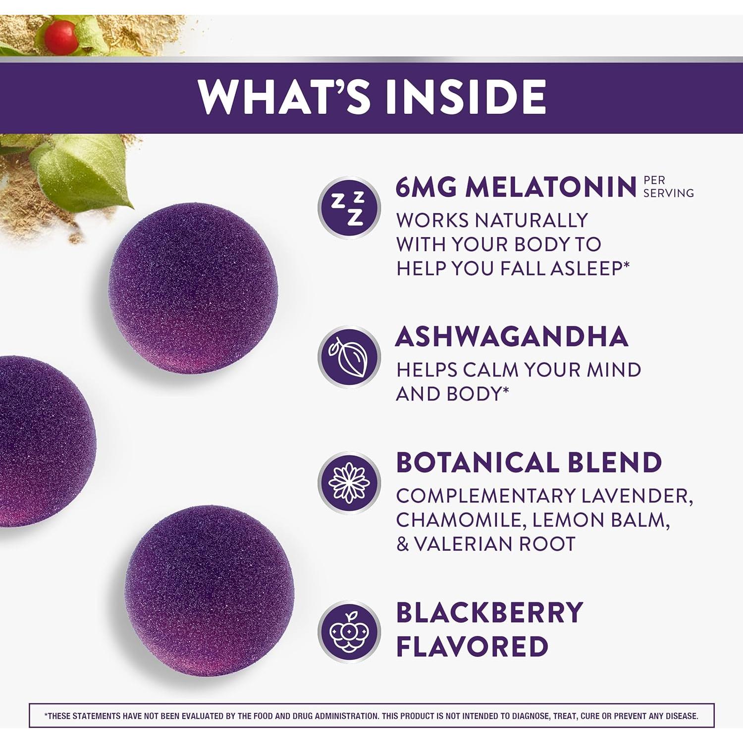 Gominolas ZzzQuil PURE Zzzs 6mg Melatonina y Ashwagandha