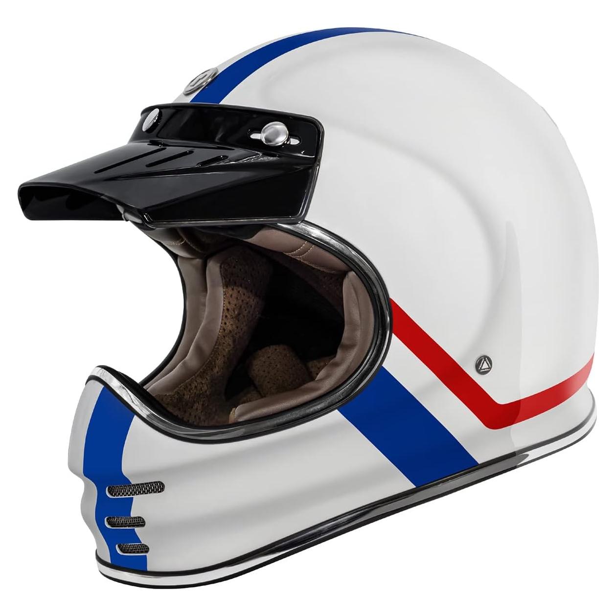 Casco Integral TORC T3 Fibra de Vidrio Blanco Pequeño