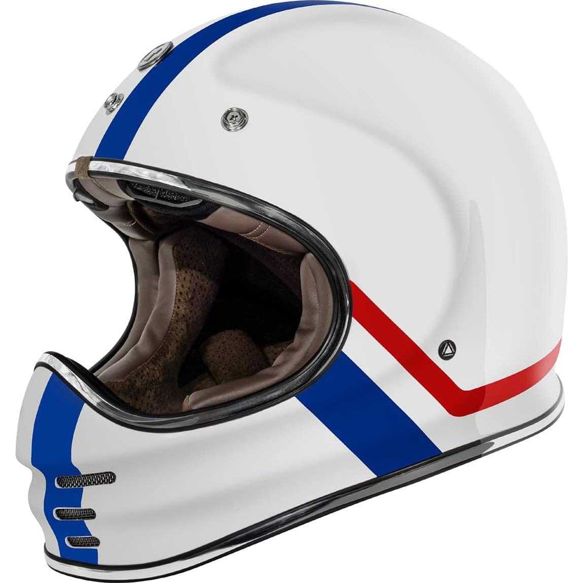 Casco Integral TORC T3 Fibra de Vidrio Blanco Pequeño