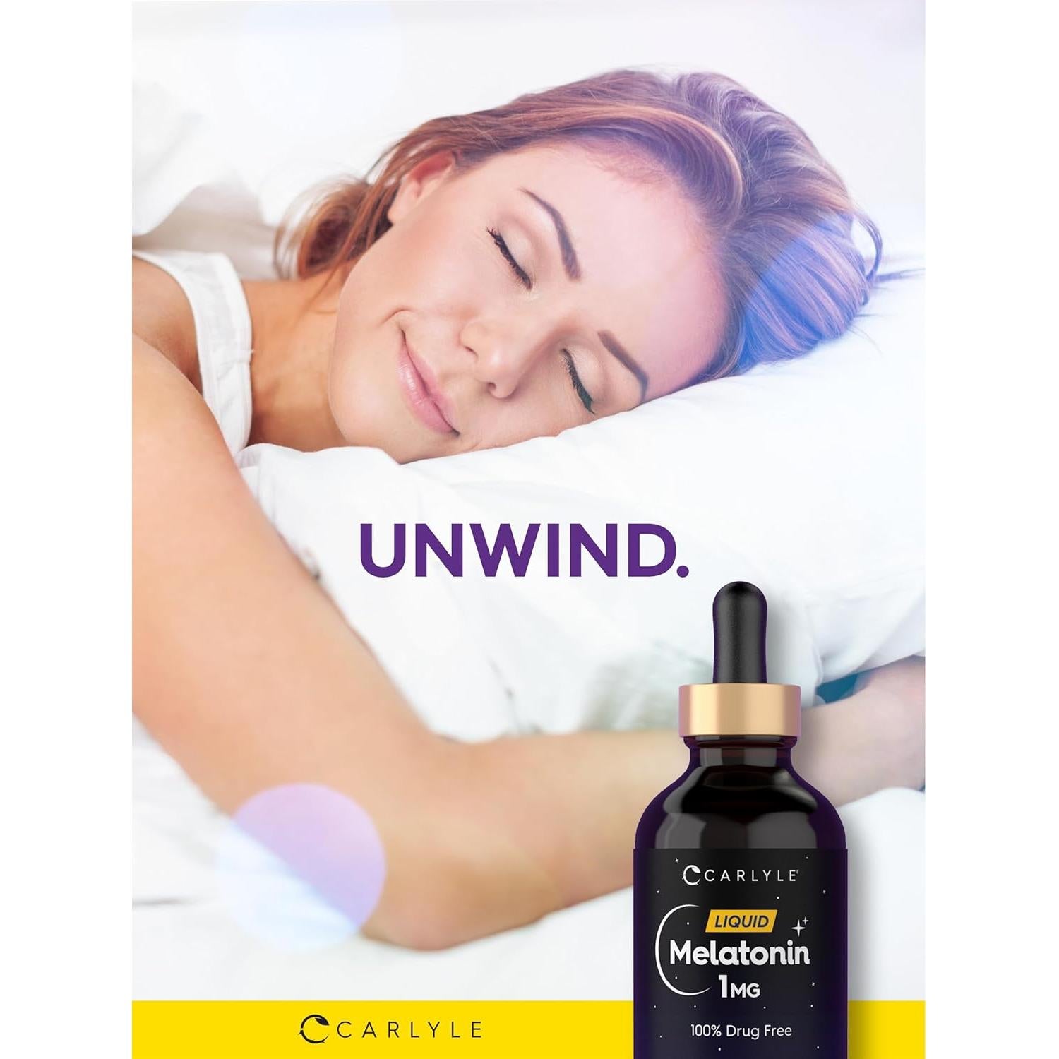 Melatonina Líquida 1mg Carlyle 118.3ml Sabor Baya Suplemento