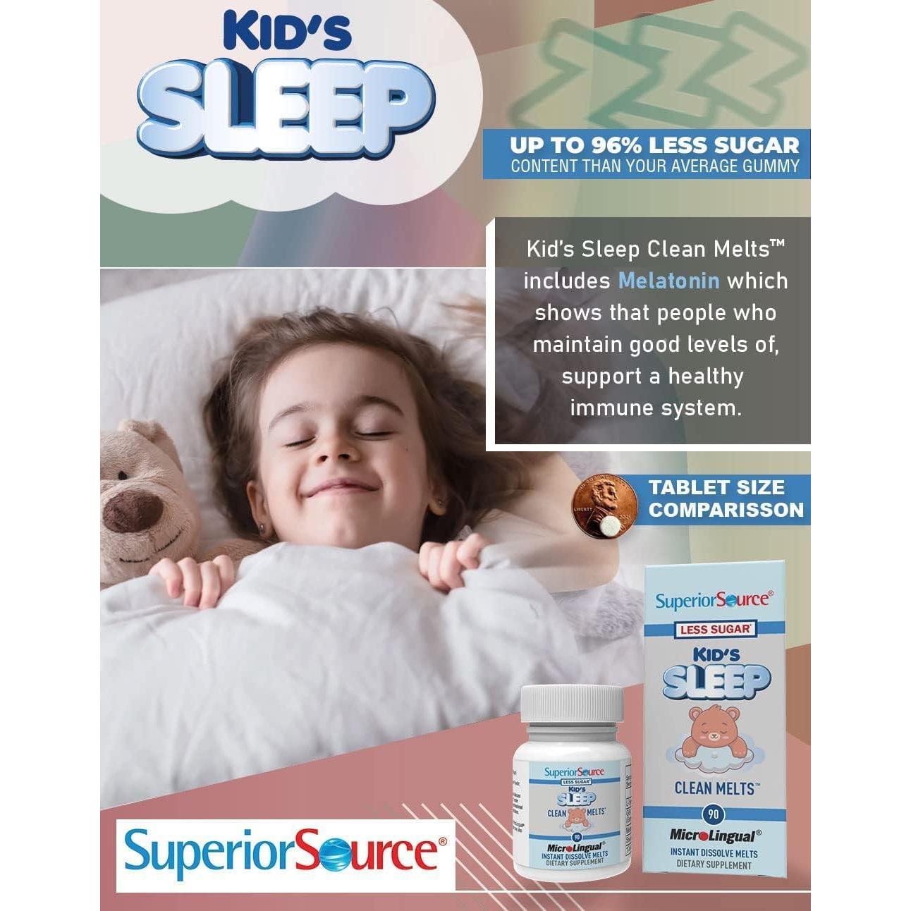 Melts de Sueño Limpio para Niños Superior Source - 90 Tabletas