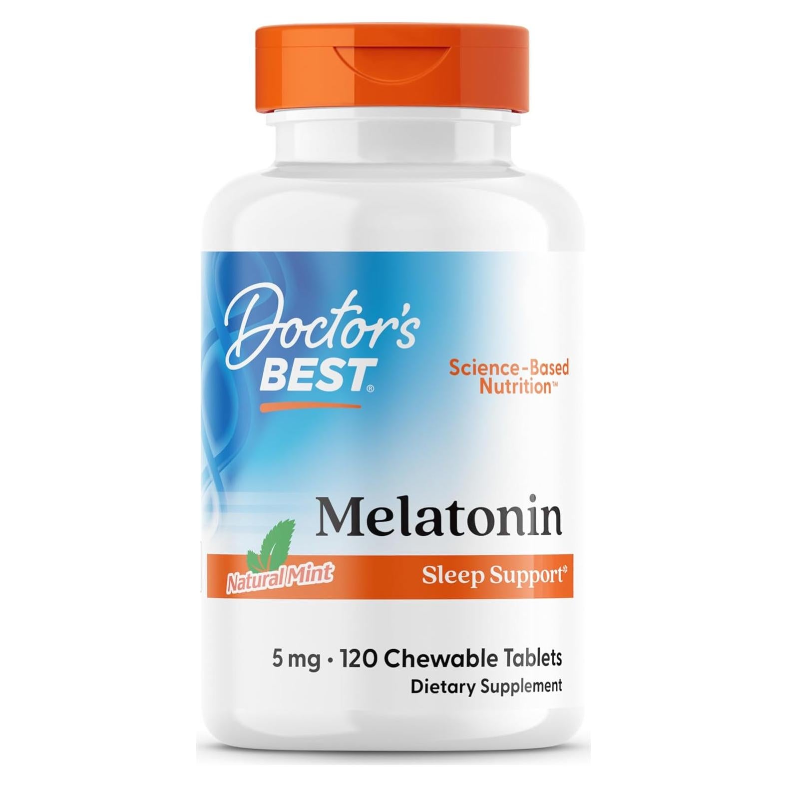 Melatonina Masticable Doctor's Best 120 Tabletas Sabor Menta