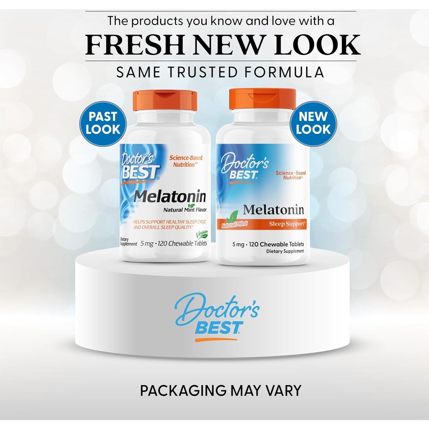Melatonina Masticable Doctor's Best 120 Tabletas Sabor Menta