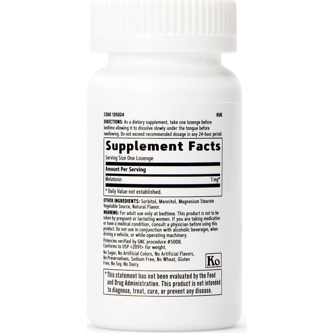 GNC Melatonina 1mg Cereza - 60 Pastillas Vegetarianas